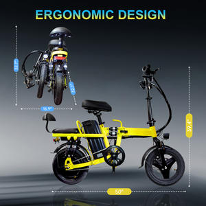 14-дюймовый Сверхлегкий складной электрический велосипед, литиевая батарея 15 А/ч, 48 В, двигатель задней ступицы, внешний склад, 500 Вт - Product Image 3