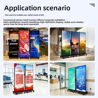 Afficheur LED pliable P1.86, affichage double face, écran publicitaire mobile portable, sur pied, portrait