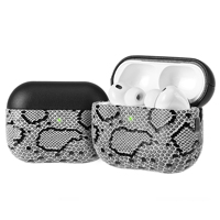 Étui pour AirPods en cuir véritable, motif python, étui pour AirPods en cuir de vachette, étui pour téléphone en cuir pour iPhone 18 Pro, porte-cartes en cuir