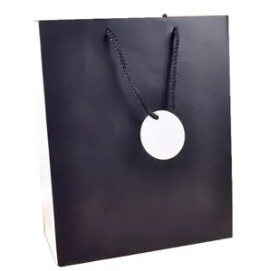 商店包装安全标志购物礼品黑色包装光泽纸袋购物包装
