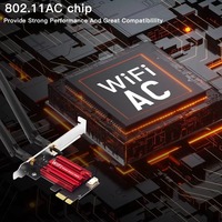 Huastlink AC1200 WiFi 5 Kartu Jaringan PCI-E Nirkabel BT 4.1 Adaptor Dual Band 2.4G/5GHz 802.11AC untuk Desktop Win 7/8/10/11