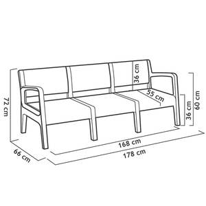 Panca da Esterno Miami con Telaio in Plastica, Seduta Contemporanea in Plastica Riciclata per Esterni - Product Image 2
