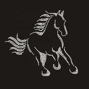 Camisetas y sudaderas con capucha de alta calidad, diseño personalizado de Iron On Horse, transferencia de diamantes de imitación