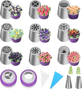 All-in-One Nga thiết kế ngọn đuốc trang trí Mẹo Set thép không gỉ Baking công cụ trang trí túi cho bánh trang trí - Product Image 3