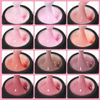 En promotion : Gel UV de construction pour ongles longs, pose rapide, couleurs rose cristal, effet salon, 20 couleurs, gel dur à retirer par trempage