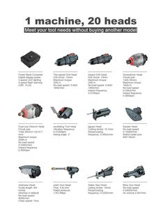 All-in-One Cordless Multi-Function Brushless Stainless Steel Power <b>Tool</b> Set Hard Case Lithium Battery Household Repair DIY Full - Product Image 2