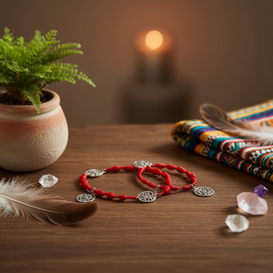 Bracciale in acciaio inossidabile a sette nodi con ciondolo per protezione e fortuna - Product Image 3