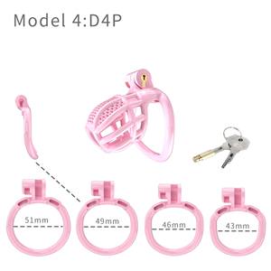 Set di Gabbie di Castità in Silicone e Plastica a Rete, Varie Dimensioni, con Quattro Anelli, Giocattolo Sessuale - Product Image 3