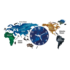 Source Factory Customizes Large-scale Home Decoration Art Designsilent World Map Decoration for Living Room,<strong>office</strong> Wall <strong>Clock</strong> 3D - Product Image 1