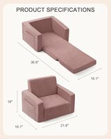 Canapé en mousse de haute qualité de l'usine OEM Canapé pour enfants 2-en-1 Canapé souple pour bambins Pliable Vert Chaise longue confortable pour la sieste et jouer au sommeil