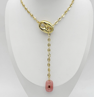 Chaîne de pull colorée unique de style hip-hop rétro plaquée or 18 carats pour femme, idéale pour le quotidien, les fêtes et le streetwear