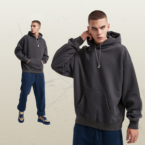 Manufacturers <b>Men</b> Unisex Hoodie 400 GSM Oversized Thick 100% Cotton Eco-Friendly Embroidered Logo Printing Custom Hoodies - Product Image 5