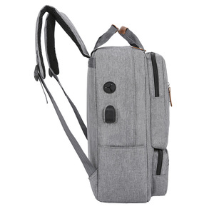 Laptop <b>Backpack</b> Set Gray Three Piece Casual Travel Bag With Shoulder <b>Strap</b> For Men Students School Use - Product Image 5