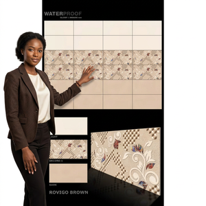 กระเบื้องบุผนังเซรามิคสีน้ำตาล Ravigo รุ่นใหม่ ขายดี ขนาด 12x24 30x60 ซม. เคลือบดิจิตอล เงาสูงพิเศษ สำหรับห้องน้ำและห้องโถงสไตล์โมเดิร์น - Product Image 1