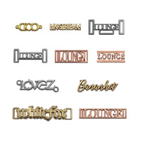 Etiquetas Metálicas Grabadas Personalizadas con Nombre, Letras, Logotipo en Metal Dorado, Conector para Trajes de Baño, Costura y Prendas