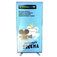Stand publicitaire lumineux double face en tissu pour salon professionnel, avec impression LED