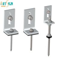 Système de montage de panneaux solaires sur toit Art Sign, support en aluminium en forme de L avec coussin en caoutchouc EPDM pour tôle trapézoïdale