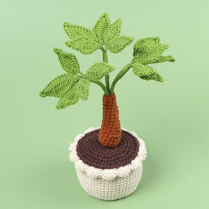 Handmade thân thiện với môi Crochet chậu cây dừa hoa độc đáo dệt kim trang trí nội thất cho tân gia đám cưới Ngày Valentine - Product Image 1