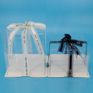 Molto <span class=keywords><strong>facile</strong></span> da montare scatola trasparente usa e getta per cibo torta fiore scatola Engangsklar 2 parti in 1 scatola torta per regalo - Product Image 2