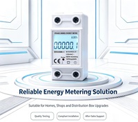 Compteur d'énergie monophasé sur rail DIN avec précision de classe 1.0, affichage numérique, usage industriel pour la surveillance et la mesure de la puissance