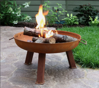 Brasero d'extérieur au gaz, table brasero en acier corten