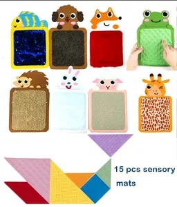 15pcs Preschool Sensory Wall Textile Exploration Touch Game Sensory Toys Sensory Mats