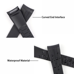 Correa de Reloj de TPU con Extremos Curvos y Cierre Desplegable para Rolex <span class=keywords><strong>Submariner</strong></span> 21mm, Correa de Silicona para Hombre y Mujer - Product Image 4