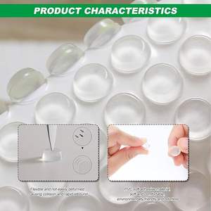 Tampon en caoutchouc transparent auto-adhésif Pieds en caoutchouc Lot de tampons élastiques Petits goujons en caoutchouc pour portes et meubles Verre - Product Image 3