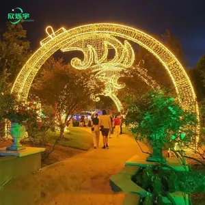 Decoración del arco de Año Nuevo, decoración navideña evento decoración cuadrada Led arco motivo Luz