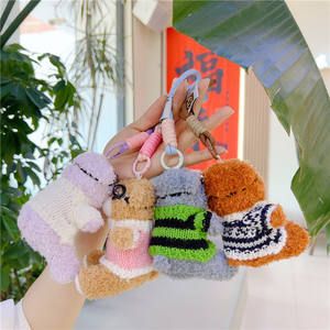 Peluche 12cm Plüsch Schlüssel bund Mini Teddybär mit Bogen Kamera Plüsch tier Kleiner Gesamt pullover <span class=keywords><strong>Pilot</strong></span> Teddybär Schlüssel anhänger Plüschtiere - Product Image 3