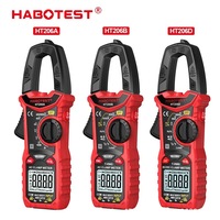 HABOTEST Ht206D penjepit Digital, Multimeter AC & DC arus listrik, kapasitor temperatur Ammeter NCV600A fitur pengukuran