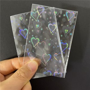 Fundas holográficas con forma de corazón para tarjetas, Protector de tarjetas para Kpop/Idol/TCG/CCG, tamaño estándar - Product Image 4