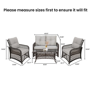 Classique Antique Jardin Extérieur Patio <span class=keywords><strong>Balcon</strong></span> Commerciale D'hôtel Salon Canapé Canapé avec Coussins - Product Image 2