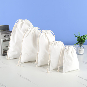 Bolsa de almacenamiento de bolsillo tejida de bolsitas de algodón de lino DIY de tamaño mediano para uso de regalo bolsas de compras promocionales económicas - Product Image 2