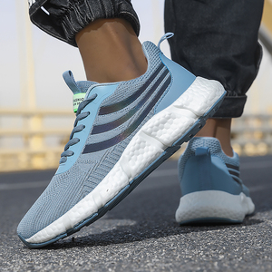 Chaussures de sport décontractées basses pour hommes en maille tissée respirante, style marche, à lacets, antidérapantes, pour l'été et toutes saisons - Product Image 3