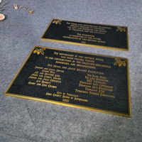 Plaque commémorative en bronze gravée sur mesure, bordure dorée en laiton, plaque nominative en métal pour la décoration de murs d'honneur et monuments