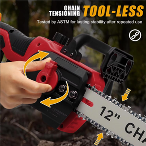 Tronçonneuse sans fil 21V 1800W 12 pouces, mini, légère, électrique, portative, pour la coupe du bois, l'élagage des arbres et le jardinage - Product Image 4