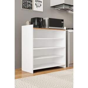 Mueble Multiusos de 4 Puertas, Color Blanco, para Zapatos, Archivador de Oficina, Organizador de Cocina - Product Image 6