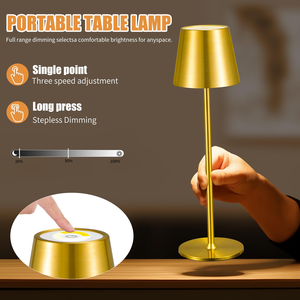 Lámparas de Mesa Táctiles para Exteriores, Lámpara de Escritorio Moderna para Dormitorio, Lámpara de Mesa Inalámbrica Recargable para Bar y Restaurante con Puerto de Carga USB - Product Image 2