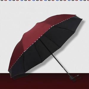 Paraguas Plegable de 10 Varillas con Borde Simple, Protección Solar y Contra la Lluvia, para Hombre y Mujer - Product Image 4