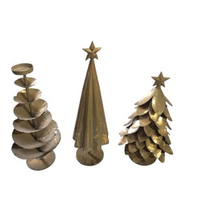 Árbol de Navidad metálico en miniatura, árbol de hoja permanente - Product Image 1