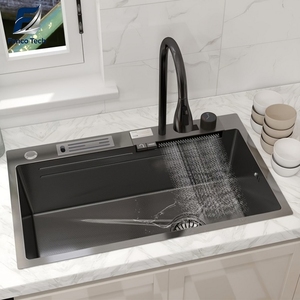 Sıcak Satış PVD Çizilmez Kabartmalı Dijital Şelale Tezgah Lavabosu Entegre Bıçaklık Akıllı Panel Fabrikadan Doğrudan - Product Image 4