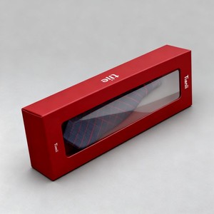 Design personnalisé de boîte d'emballage pour ensemble de cravates de luxe, cadeau pour hommes, boîte en papier avec nœud papillon, boîte d'emballage pour cravates avec fenêtre en PET - Product Image 3