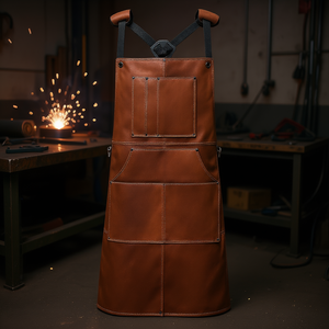 Delantal de soldadura de cuero resistente, resistente al calor, para soldar y suministros de soldadura, talla única - Product Image 2
