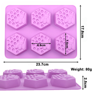Moule à savon en silicone de haute qualité en forme d'abeille, <span class=keywords><strong>prix</strong></span> d'usine, moule hexagonal réutilisable pour savon artisanal et desserts - Product Image 3