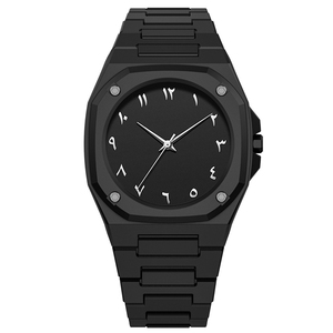 Reloj de Cuarzo para Hombre con Esfera Negra Clásica y Números Arábigos, Logotipo Personalizado al por Mayor, Fabricante OEM, Montre Arabe - Product Image 2
