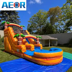 Thương mại cấp giá rẻ trượt nước Inflatable sân sau khổng lồ dành cho người lớn kích thước trượt nước Inflatable với hồ bơi cho adultp