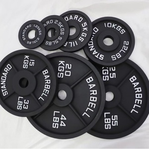 CZFIT Discos de Pesas de Hierro Fundido Pintados, de Orificio Grande, 4 Nervaduras, Negros, Duraderos, Antideslizantes, para Gimnasio Comercial, Fitness en Casa, Levantamiento de Pesas - Product Image 1