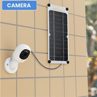 ALECTER 6W 5V Panneau Solaire Monocristallin Étanche Léger Chargeur Solaire Portable pour Téléphone Portable Caméra de Sécurité Camping