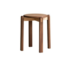 Black Walnut Wood Round <b>Stool</b> Mortise <b>And</b> Tenon Joint Stackable Solid Wood <b>Stool</b> For Living Room Coffee <b>Table</b> - Product Image 5